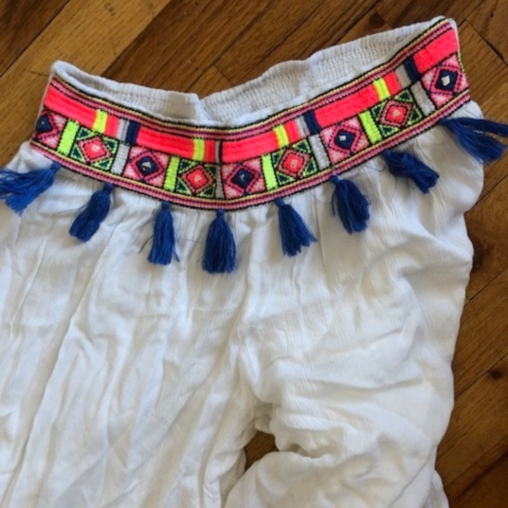 Z and L Europe embroidered tassel gauze pant